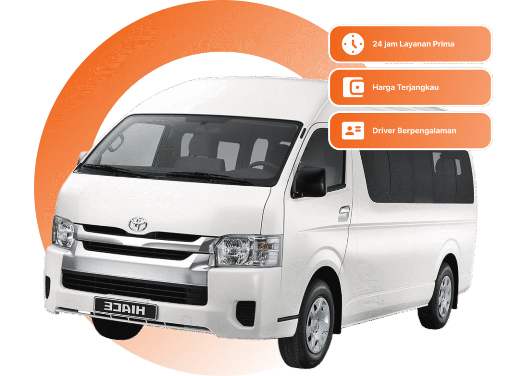 Kendaraan Hiace siap rental untuk travel Medan / Sibolga.